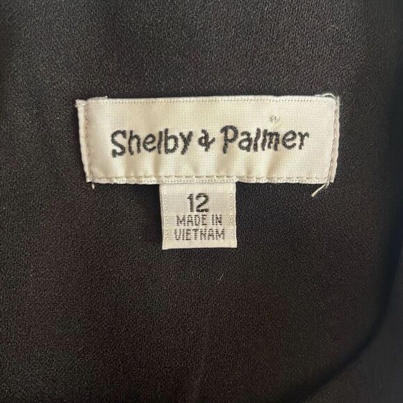 Shelby & Palmer Size 12 Black White Tweed A-Line Dress Short Sleeve Buttons Zip - Picture 9 of 14